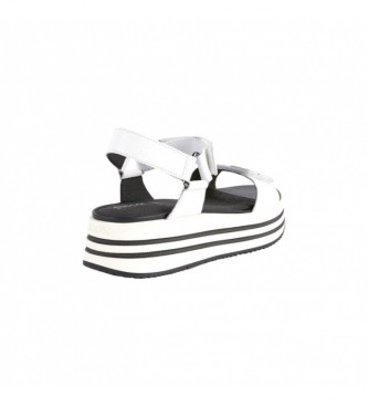 GEOX Kency white leather sandals