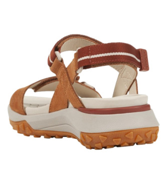 GEOX Sorapis brown leather sandals