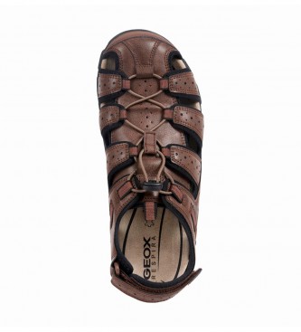 GEOX Leather sandals Strada brown