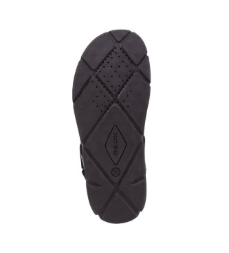 GEOX Usnjeni sandali U Xand 2S črni