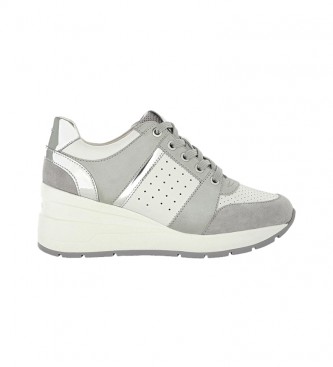 GEOX Zapatillas de piel Zosma gris -Altura cuña: 6 cm- Tienda Esdemarca calzado, moda y complementos - zapatos marca y zapatillas de marca