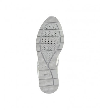 GEOX Sneakers Zosma in pelle grigia -Altezza zeppa: 6 cm-