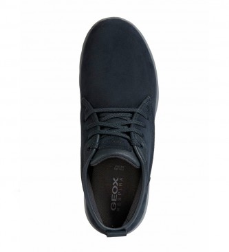 GEOX Leather sneakers U Damiano navy