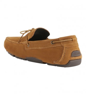 GEOX Melbourne brown leather moccasins