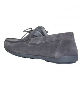 GEOX Tivoli gray leather loafers