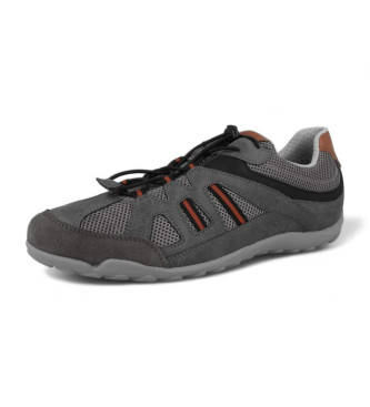 GEOX Akate grey leather trainers