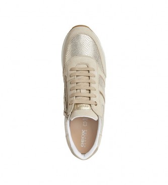 GEOX D Airell gold leather shoes