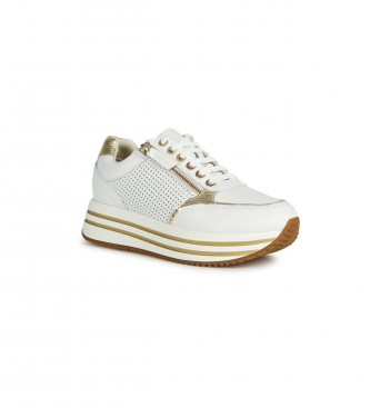 GEOX Leather trainers D Kency white - Platform height 4.5cm