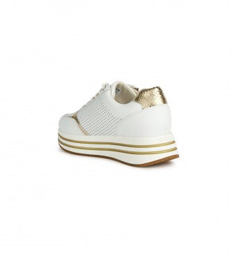 GEOX Leather trainers D Kency white - Platform height 4.5cm