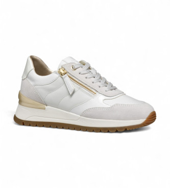 GEOX Desya Off-White Leather Sneakers