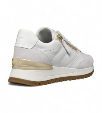 GEOX Desya Off-White Leather Sneakers