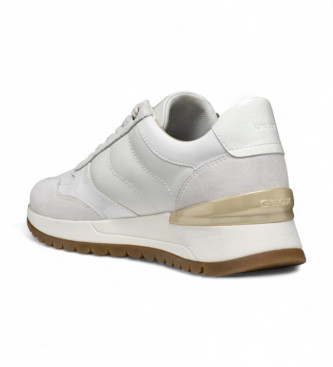 GEOX Desya Off-White Leather Sneakers