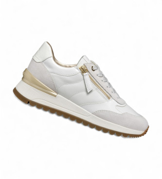 GEOX Desya Off-White Leather Sneakers