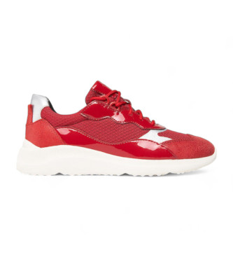 GEOX Diodiana red leather trainers