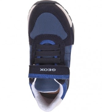 GEOX New Fast navy leather trainers