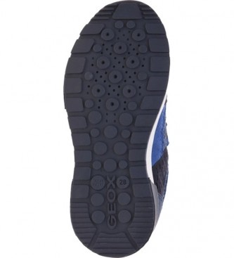 GEOX New Fast navy leather trainers