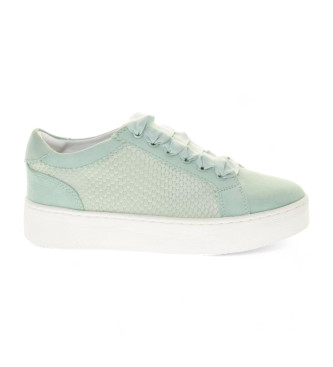 GEOX Skyely turquoise leather trainers