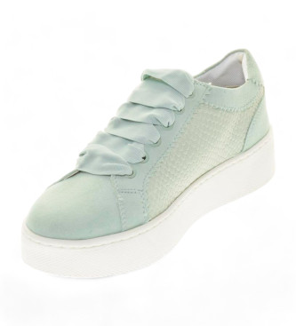 GEOX Skyely turquoise leather trainers