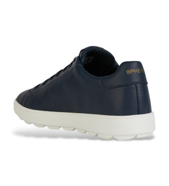 GEOX Sneakers in pelle blu navy Spherica ecub-1