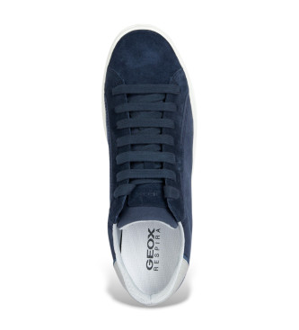 GEOX Navy Pieve Leren Sneakers