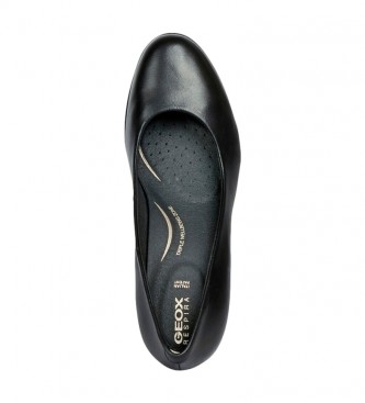 GEOX New Annya leather shoes black -Hauteur du talon : 7,5cm