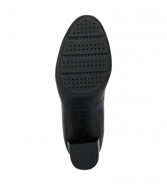 GEOX New Annya leather shoes black -Hauteur du talon : 7,5cm