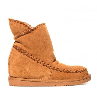 Gioseppo Leather boots Josca kaki-Height wedge inner: 7cm-
