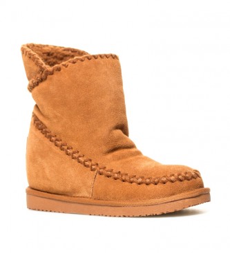 Gioseppo Leather boots Josca kaki-Height wedge inner: 7cm-