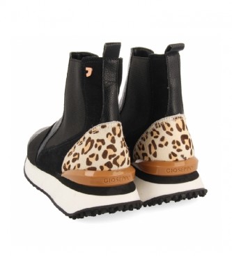Gioseppo Lunner ankle boots black, animal print