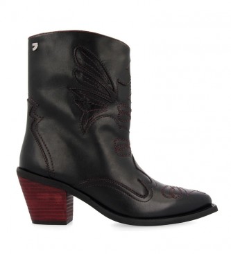 Gioseppo Seraing black leather boot -heel height: 6.5cm