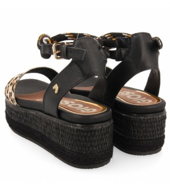 Gioseppo Sandalias de piel Deaver negro, leopardo -Altura plataforma: 6 cm-  - Tienda Esdemarca moda, calzado y complementos - zapatos de marca y  zapatillas de marca