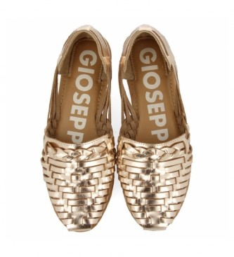Gioseppo Desio gold leather ballerinas