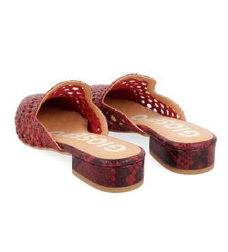 Gioseppo Cayuta red leather slippers