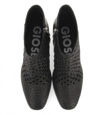 Gioseppo Botas de couro de couro Scorze tornozelo preto -Altura 6,5 cm