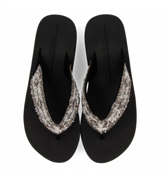 Gioseppo Black thong sandals - height 4cm