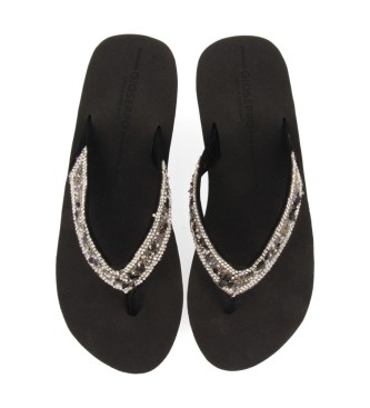 Gioseppo Flip-flops Mezzago black, silver -Height: 5cm