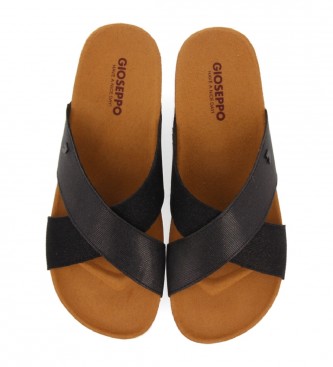 Gioseppo Black Segni Sandals -Height 6 cm