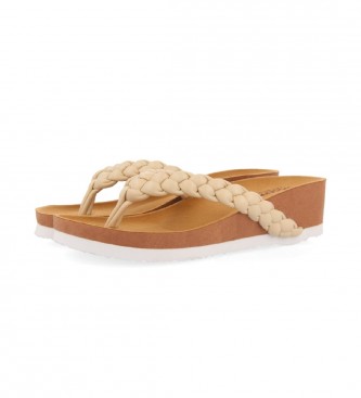 Gioseppo Narcao beige flip flops  -Heel height: 6cm
