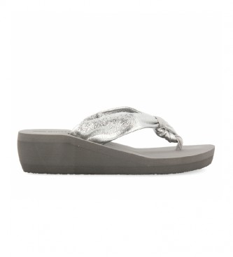 Gioseppo Flip flops Acton silver -Wedge height: 4 cm