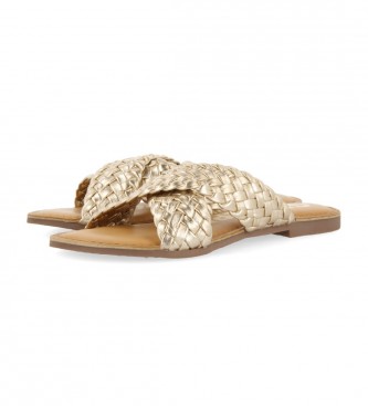 Gioseppo Upala gold leather sandals
