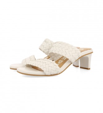 Gioseppo Pirie white leather sandals -Height heel 5.5 cm