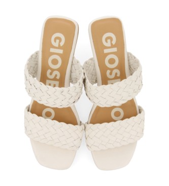 Gioseppo Pirie white leather sandals -Height heel 5.5 cm