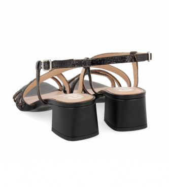 Gioseppo Brantley black leather sandals -Heel height: 5 cm