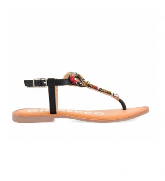 Gioseppo Black Hytop leather sandals