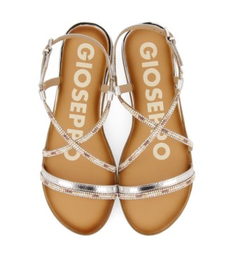 Gioseppo Flat leather sandals with golden straps