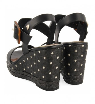 Gioseppo Kirby black sandals -Height wedge: 10 cm
