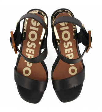 Gioseppo Kirby black sandals -Height wedge: 10 cm