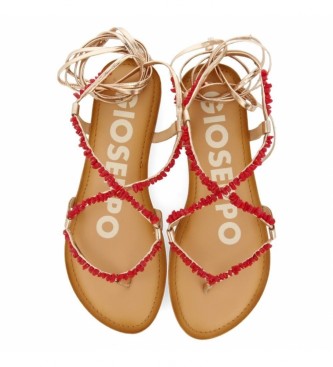 Gioseppo Leather sandals Lisieux red, gold