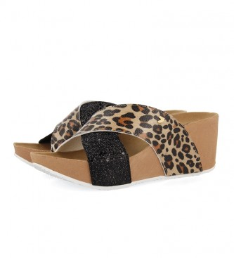Gioseppo Cherasco leopard sandals -wedge height: 7cm