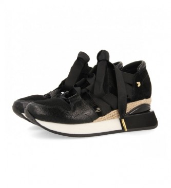 Gioseppo Sneakers type Espardilles leather Cincinnati black -Height of heel: 5.5 cm